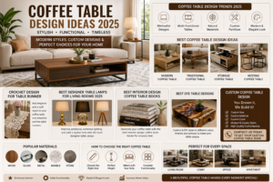 modern coffee table design with wooden top and stylish decor