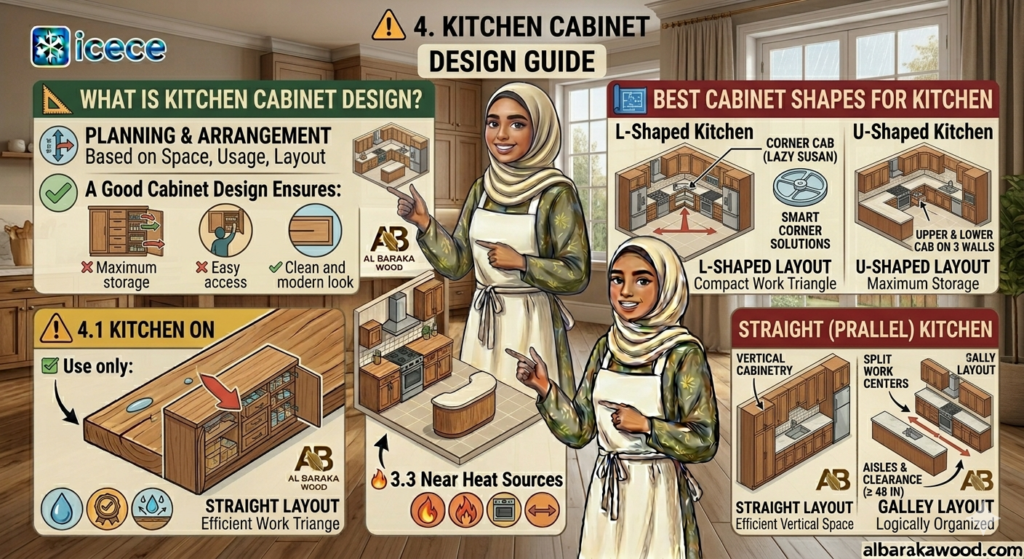 👉 kitchen cabinet design guide with sizes and shapes