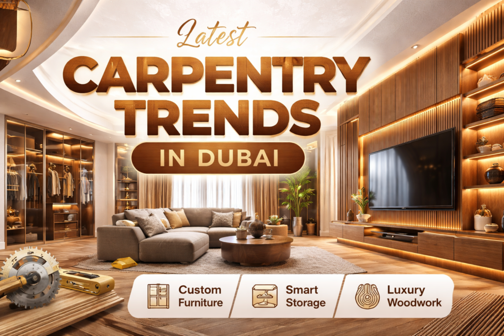 modern carpentry trends in Dubai with custom furniture and wooden interior design